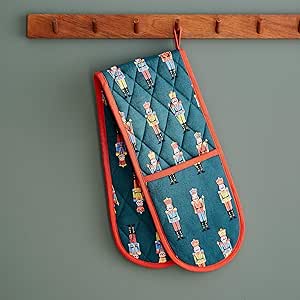 Catherine Lansfield Christmas Nutcracker Cotton Kitchen Double Oven Glove