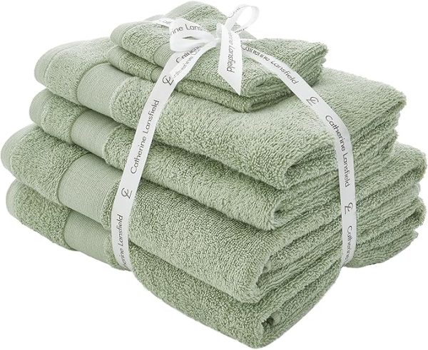 Catherine Lansfield Anti Bacterial Cotton 6 Piece Towel Bale Set | Bed Sava