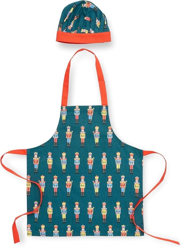 Catherine Lansfield Christmas Nutcracker Cotton Kids Kitchen Apron  Hat Set | Bed Sava