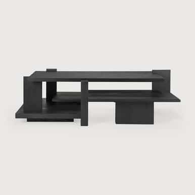 Ethnicraft Teak Black Coffee Table Abstract