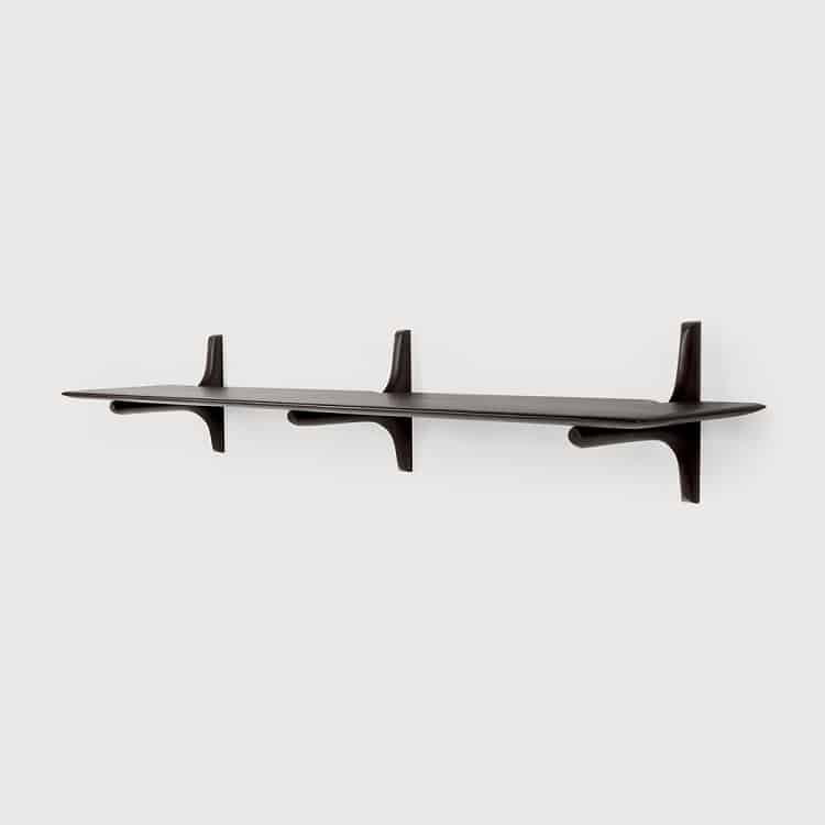 Ethnicraft Dark Wood Single Wall Shelf PI long shelf