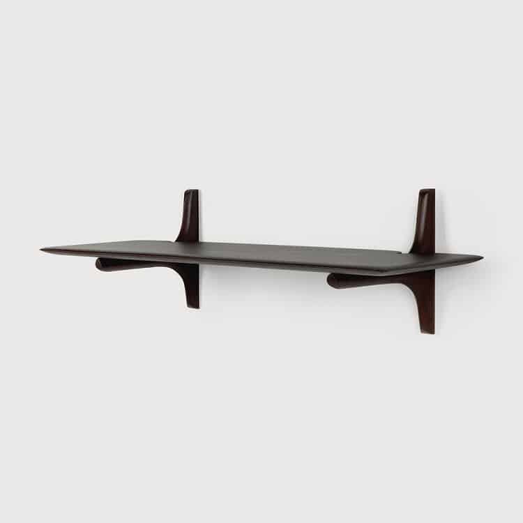 Ethnicraft Dark Wood Single Wall Shelf PI short shelf