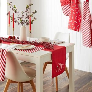 Catherine Lansfield Christmas Candy Cane Cotton Dining Placemat 4 Pack | Bed Sava