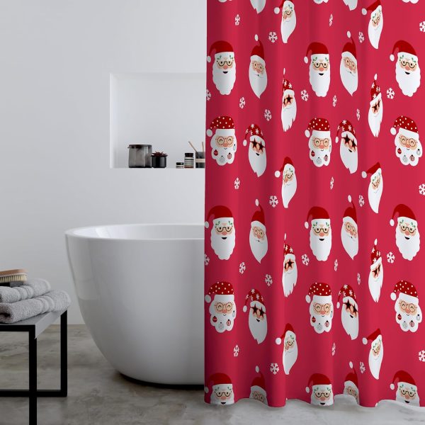 Catherine Lansfield Christmas Santa Spec Tacular Shower Curtain | Bed Sava