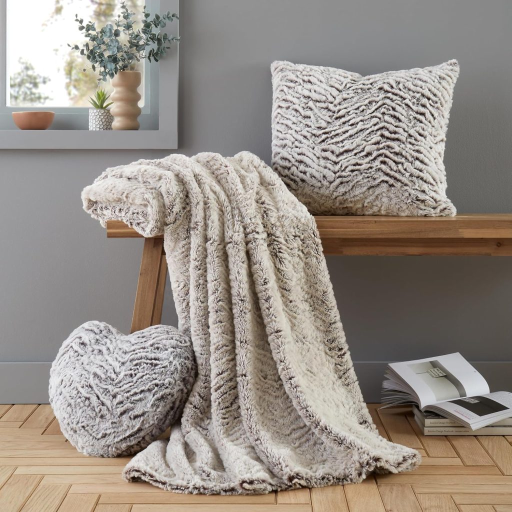 Catherine Lansfield Wolf Faux Fur Cushion