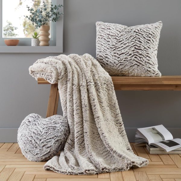 Catherine Lansfield Wolf Faux Fur Cushion | Bed Sava