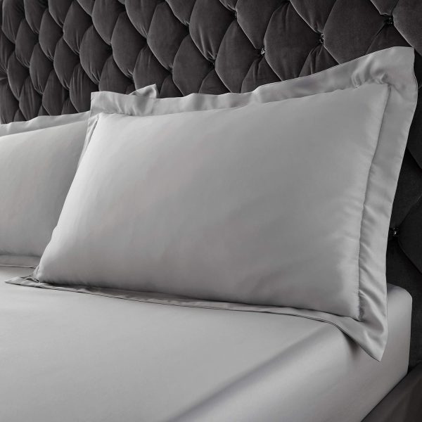 Catherine Lansfield Silky Soft Satin Oxford Pillowcase Pair | Bed Sava