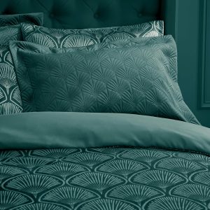 Catherine Lansfield Art Deco Pearl Pillowsham Pair | Bed Sava