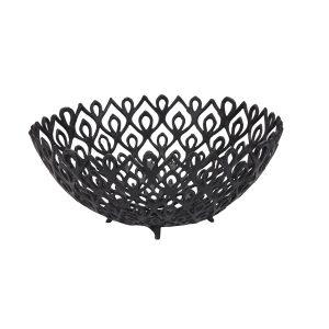 Black Cast Large Lattice Bowl | Bed Sava