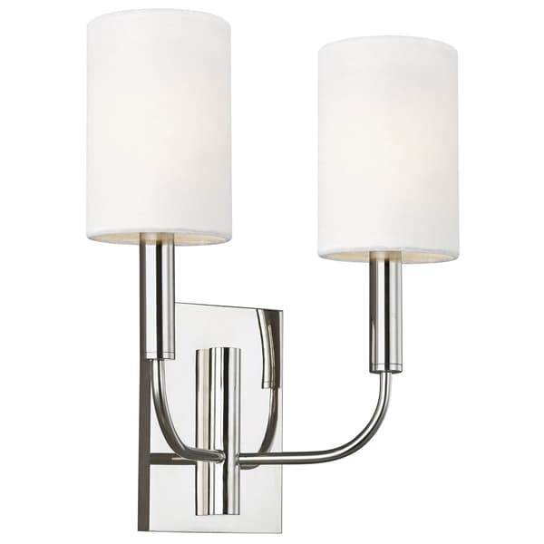 Brianna Double Wall Light Nickel, Bed, Polished Nickel - Andrew Martin