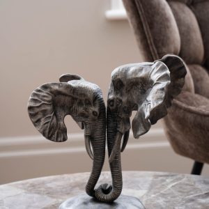 Kariba Cast Aluminium Nuzzling Elephants Sculpture | Bed Sava