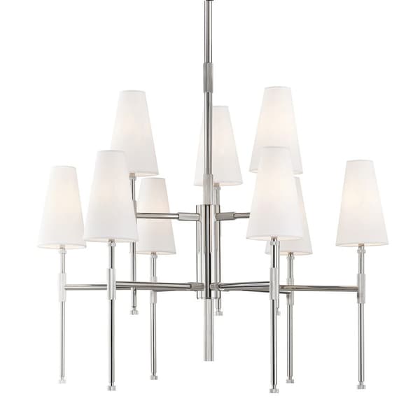 Bowery Large Chandelier Light Large Polished Nickel  Andrew Martin | Bed Sava
