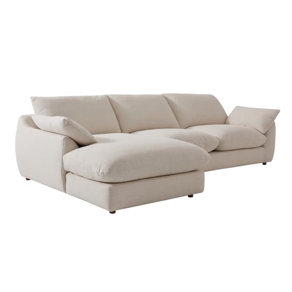 Fulton Chaise Sofa, Corner Sofa, Left Hand Facing, Left Hand Facing, Light Neutral - Andrew Martin Linen