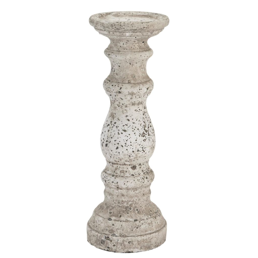 Large Stone Ceramic Column Candle Holder | Bed Sava