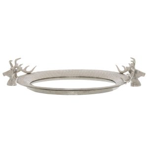 Large Mirrored Tray With Stag Heads | Bed Sava