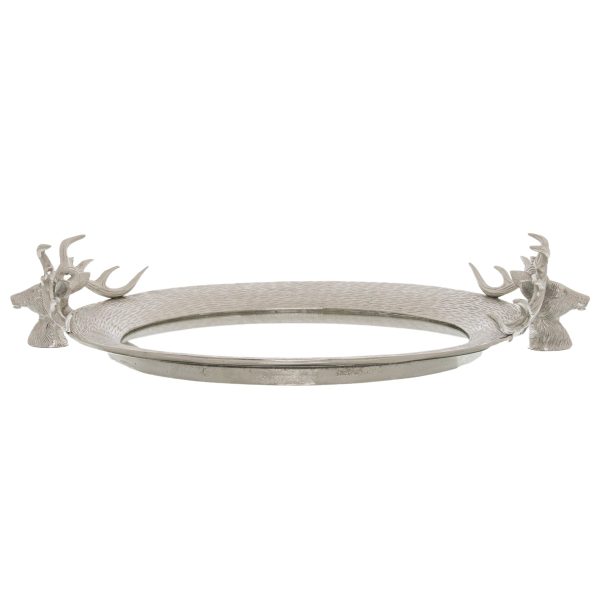 Large Mirrored Tray With Stag Heads | Bed Sava