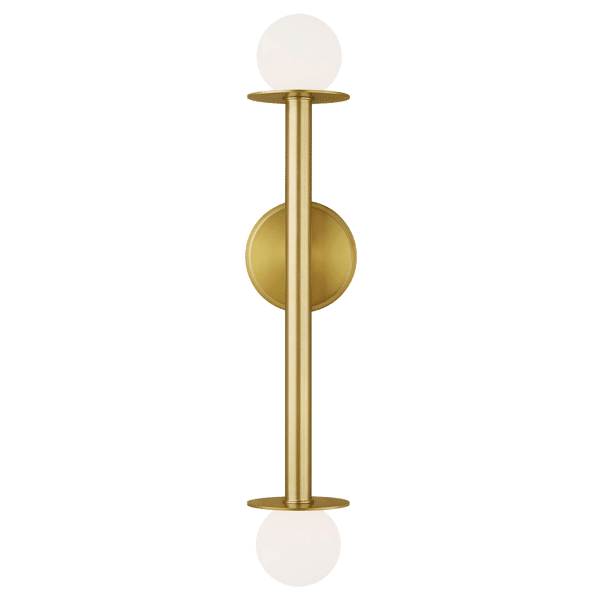 Nodes Double Wall Light Brass, Wall Light, Burnished Brass - Andrew Martin