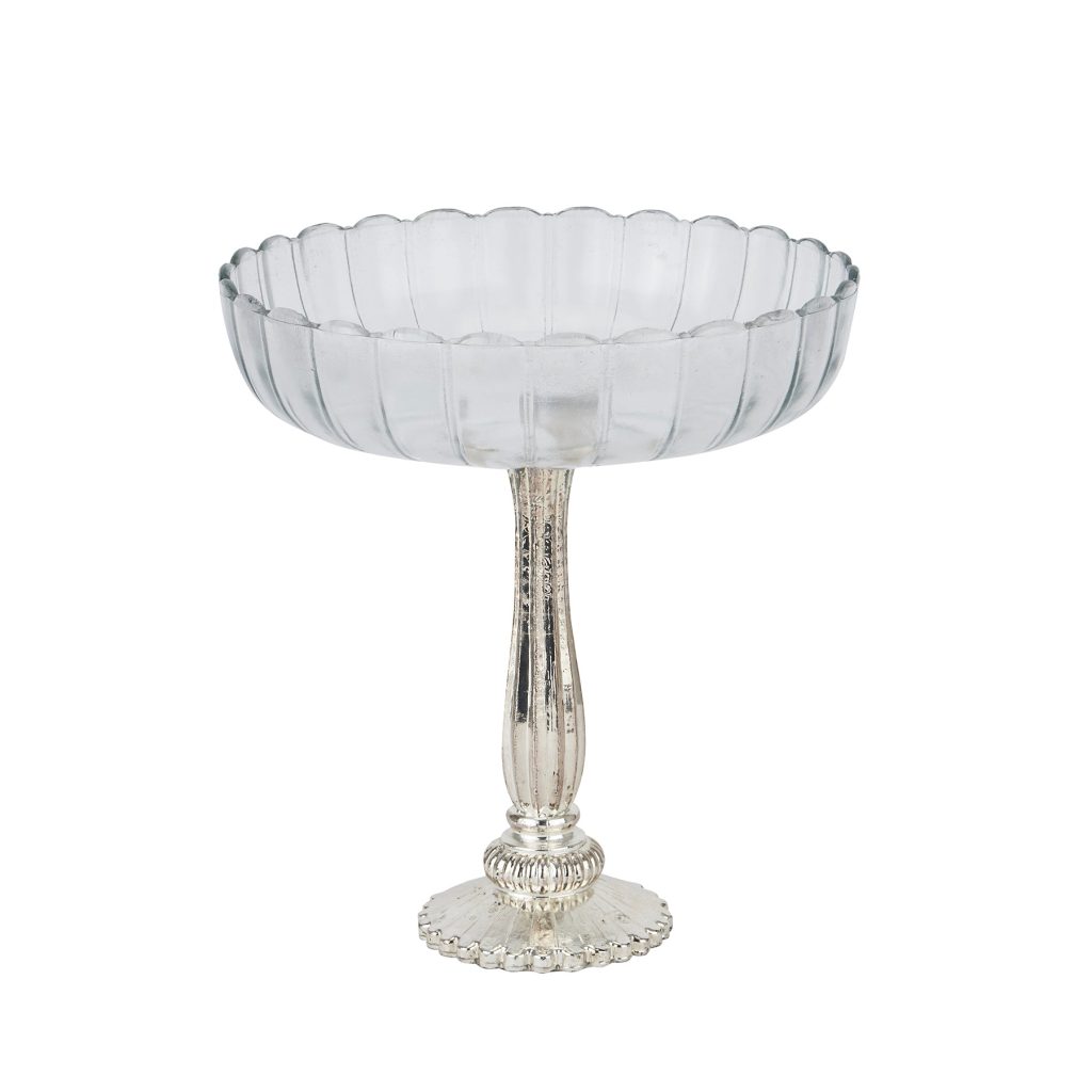 Large Fluted Glass Display Bowl | Bed Sava