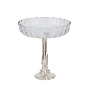 Large Fluted Glass Display Bowl | Bed Sava