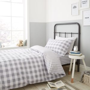 Bianca Check and Stripe Cotton Fitted Sheet | Bed Sava