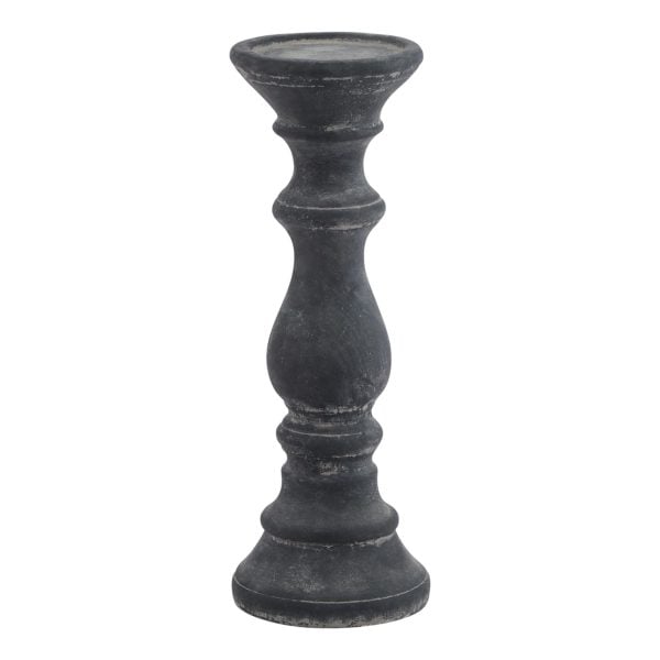 Amalfi Grey Column Candle Holder | Bed Sava