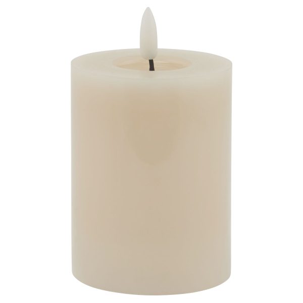 Luxe Collection Melt Effect 3×4 Taupe LED Wax Candle | Bed Sava