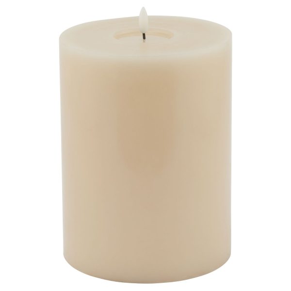 Luxe Collection Melt Effect 6×8 Taupe LED Wax Candle | Bed Sava