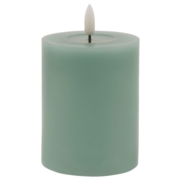 Luxe Collection Melt Effect 3×4 Sage LED Wax Candle | Bed Sava