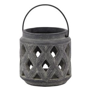 Amalfi Grey Lattice Lantern | Bed Sava