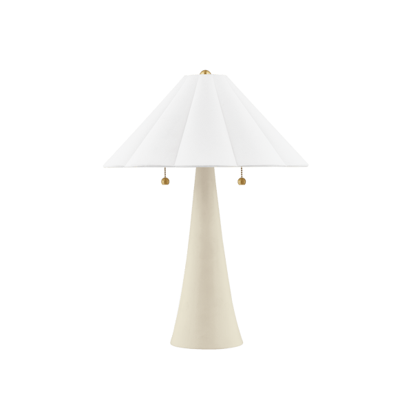 Alana Table Lamp, Light, Brass/Neutral - Andrew Martin