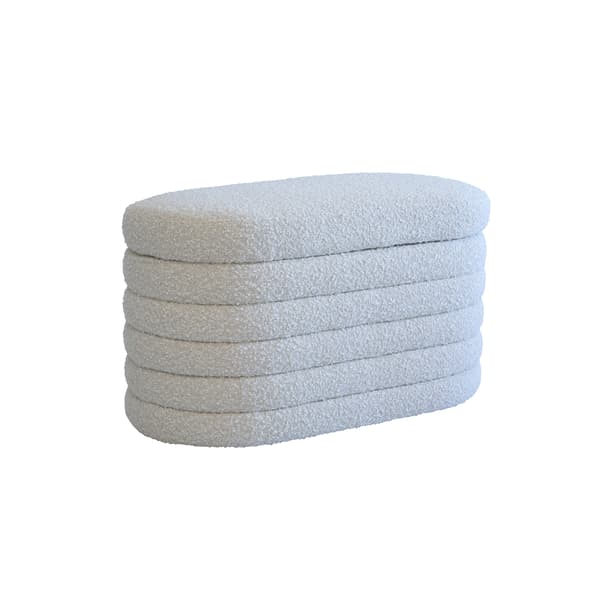 Ofali Storage Ottoman, Stool, White - Andrew Martin Other Fabric