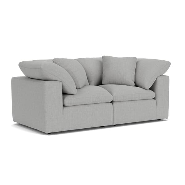 Truman Large Sofa in Medici Warm Grey | Velvet Chaise Sofa | Velvet Sofa - Andrew Martin