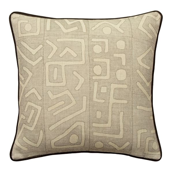 Trojan Smoke Outdoor, Hollowfibre, Cushion, 55cm x 55cm - Andrew Martin Geometric