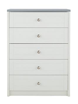 One Call Alderley Ready Assembled Wide 5 Drawer Chest