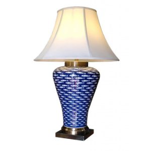 Pair of Oriental Table Lamps  Myriad Fish | Bed Sava