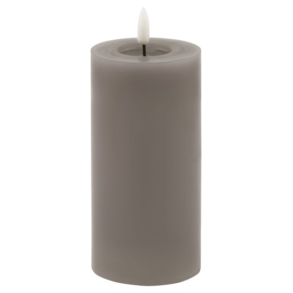 Luxe Collection Melt Effect 3×6 Grey LED Wax Candle | Bed Sava