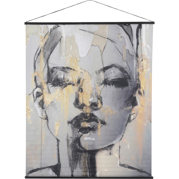 Sketched Female Figure Velvet Hanging Wall Art | Bed Sava