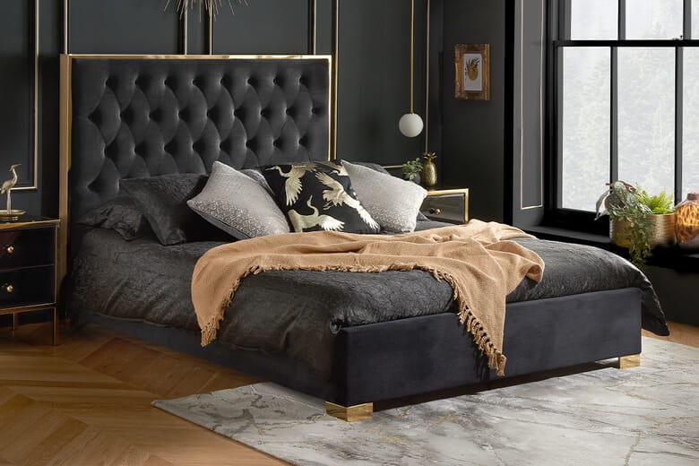 Birlea Chelsea Fabric Bed, Birlea_Grey Fabric & Silver Chrome, Double