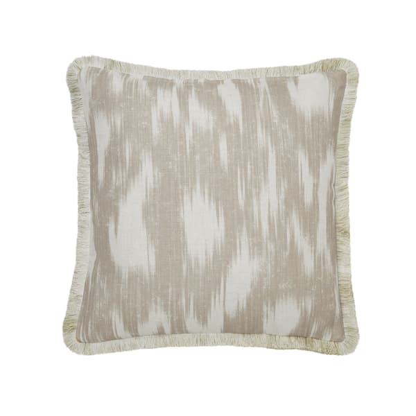 Apulia Canvas/Mattinata, Sustainable Feather, Cushion, 55cm x 55cm - Andrew Martin Sophie Paterson Eco-conscious & With Trim/Fringe & Linen Blend Ikat