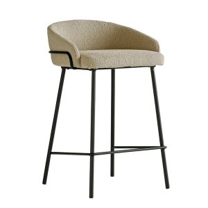 Cara Bar Stool Bar Stool BronzeBrownDark Neutral  Andrew Martin Boucle  Other Fabric | Bed Sava
