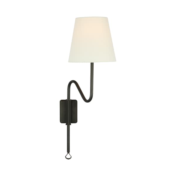 Griffin Articulating Wall Light Bronze & Leather, Light, Bronze & Chocolate Leather - Andrew Martin