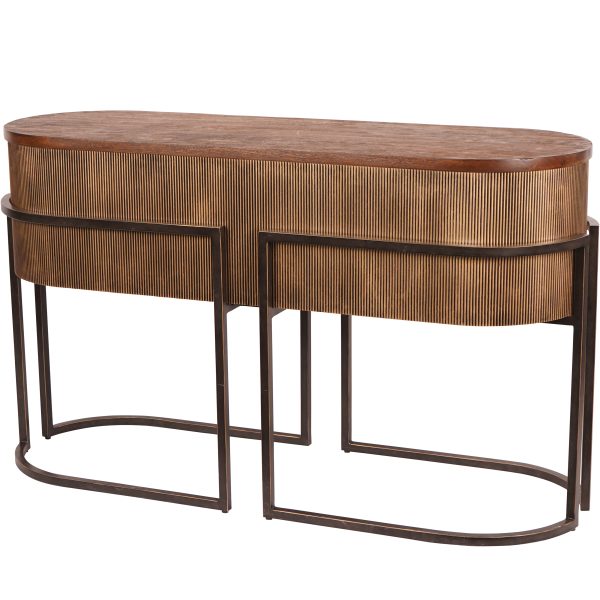 Hunter Corrugated Gold Console | Bed Sava