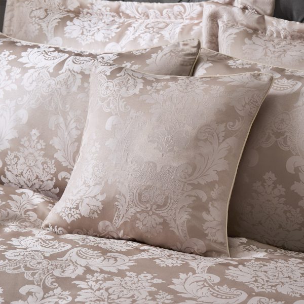 Catherine Lansfield Damask Jacquard Cushion Champagne | Bed Sava