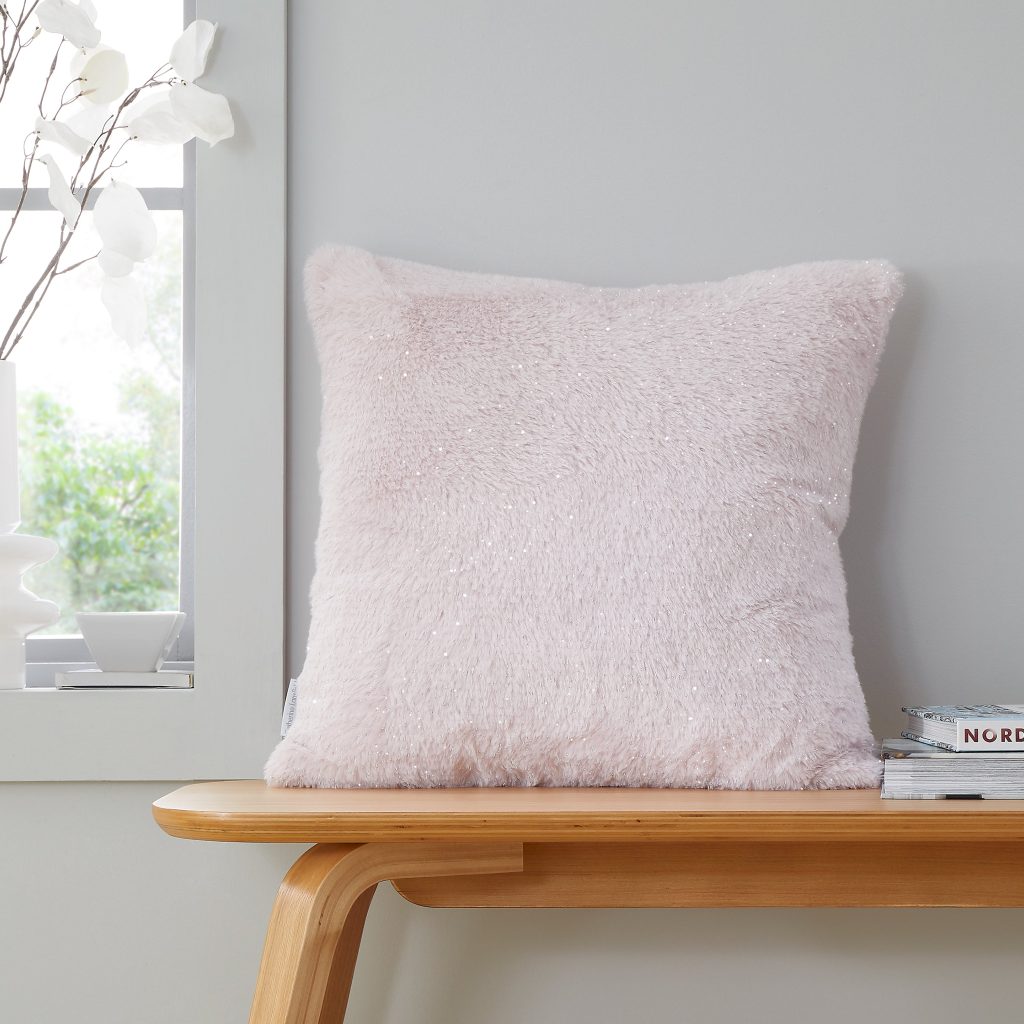 Catherine Lansfield Cosy Glamour Fur Cushion | Bed Sava