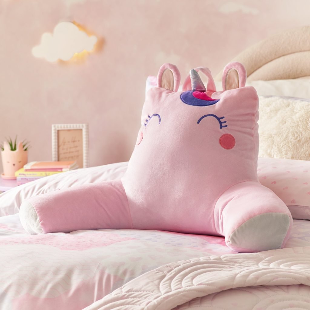 Catherine Lansfield Kids Sparkle Unicorn Cuddle Cushion Back Rest