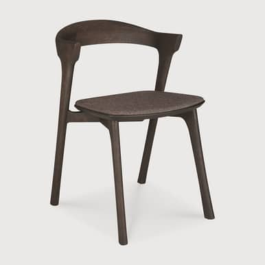 Ethnicraft Bok Brown Oak Dining Chair with Fabric