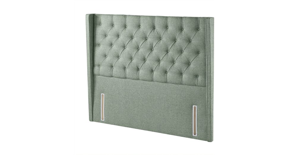 Harrison Spinks Premium Alcott Headboard - Herringbone Sky, Double