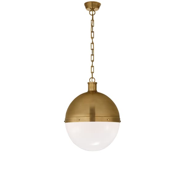 Hicks Pendant Brass, Pendant Light, Extra Large, Hand-Rubbed Antique Brass - Andrew Martin