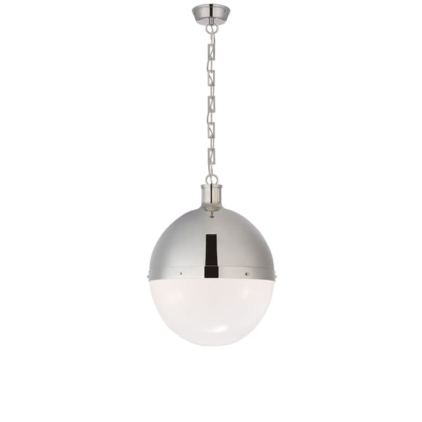 Hicks Pendant Nickel, Pendant Light, Extra Large, Polished Nickel - Andrew Martin