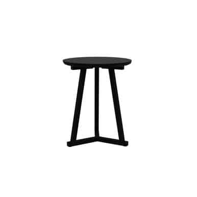 Ethnicraft Oak Tripod Small Side Table  Black | Bed Sava